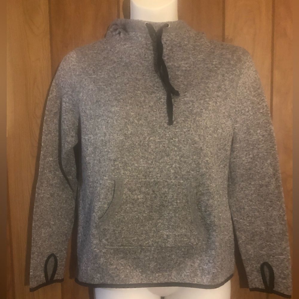 Danskin Now hooded sweater. Size 16/18z Gray and black accents
